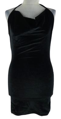 Dámské černé sametové minišaty MissGuided 
