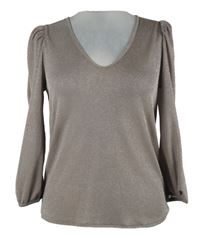 Dámské béžové třpytivé úpletové triko MNG 