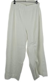 Dámské bílé strukutrované volné kalhoty v rozkroku Zara 