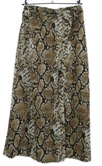 Dámska čierno-béžová vzorovaná midi sukňa Shein