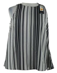 Nové - Dámský černo-bílý pruhovaný top M&S