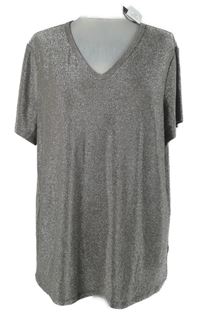 Nové - Dámské starorůžové třpytivé volné tričko Next 