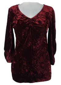 Dámske karmínové zamatové tričko M&S