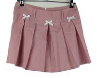 Dámska ružová skladaná sukňa s mašličkami