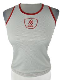 Dámsky bielo-červený športový top s logom Puma