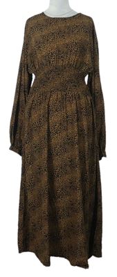 Dámske hnedo-čierne vzorované midi šaty MissGuided