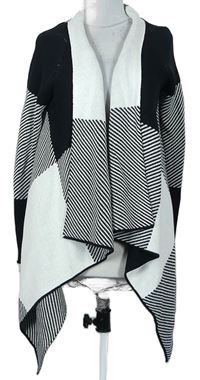 Dámsky čierno-biely vzorovaný svetrový cardigán Zero