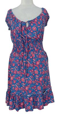 Dámske modro-ružové kvetované šaty Joe Browns