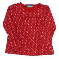 Červené kvetinové tričko Topolino