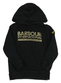 Čierna mikina s nápisom a kapucňou