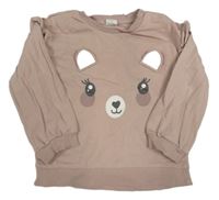 Svetloružová mikina s medvěďom H&M