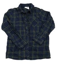 Tmavomodro-zeleno-žltá kockovaná flanelová košeľa zn. Topolino