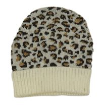 Šedo-bílá čepice s leopardím vzorem