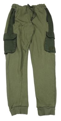 Khaki tepláky s kapsami George