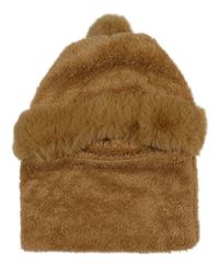 Hnědá chlupatá kukla s kožíškem