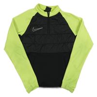 Černo-neonově zelená šusťákovo/sportovní mikina s logem Nike