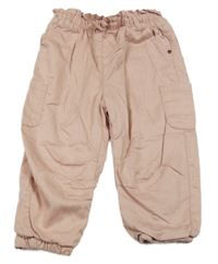 Světlerůžové podšité cuff kalhoty s kapsami Next