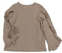 Starorůžové mikinotriko s volánikom