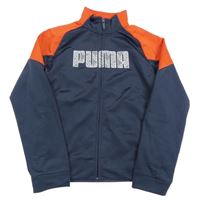 Tmavomodro-červená sportovní propínací mikina s logem Puma