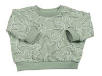 Svetlozelená mikina s dinosaurami Matalan
