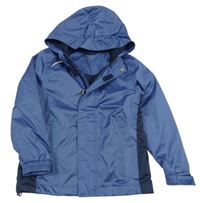 Modrá šušťáková jarná funkčná bunda s kapucňou Crivit