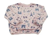 Svetloružová plyšová mikina s obrázkami Dunnes