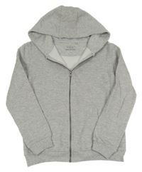 Šedá melírovaná propínací mikina s kapucí Primark