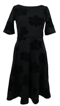 Dámské černé šaty s květy Land´s End