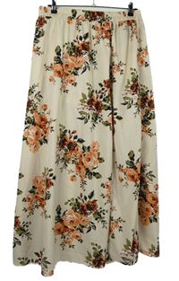 Dámska béžová zavinovací sukňa s kvetmi a všitými kraťasy Shein