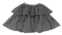 Tmavosivá tylová trblietavá sukňa H&M