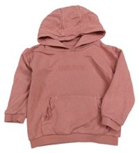 Ružová mikina s nápisom a kapucňou Matalan