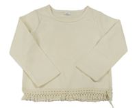 Smotanové rebrované tričko s strapcemi