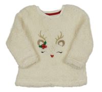 Krémová huňatá mikina se sobem Primark