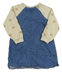 Béžovo-modré teplákovo/riflové šaty George