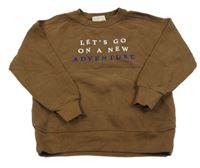 Hnedá mikina s nápisom Zara