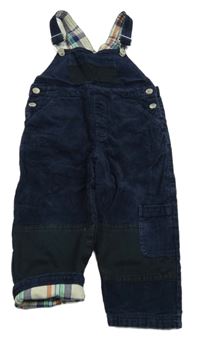 Tmavomodré podšité na traké manšestráky s vreckami