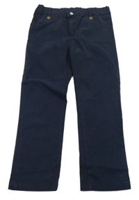 Tmavomodré plátenné nohavice