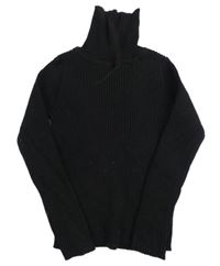 Čierny rebrovaný svetrový rolák Next