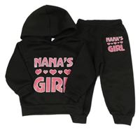 2set - Černá tepláková souprava s nápisem 