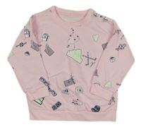 Světlerůžová mikina s obrázky Adidas