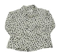 Smetanová košile s ptáčky 