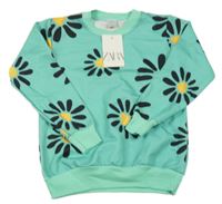 Nové - Zelená květovaná mikina Zara 