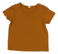 Hrdzavé rebrované tričko