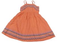 Korálové mušelínové šaty s výšivkou M&S