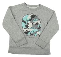 Sivá mikina s potlačou