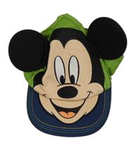 Tmavomodro-zelená kšiltovka s Mickeym 