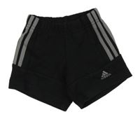 Černé teplákové kraťasy s pruhy Adidas