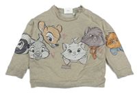 Béžová melírovaná mikina s Disney zvířaty Disney