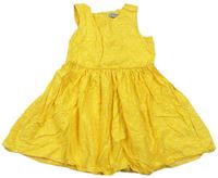 Žlté bodkovaná é plátenné šaty Next