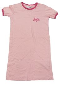 Svetloružová nočná košeľa s logom Hype